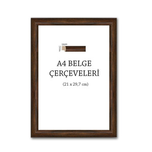 a4 çerçeve koyu kahverengi
