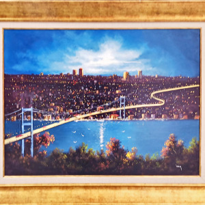 İstanbul Boğazı Köprü Yağlı Boya İlcan Orçin